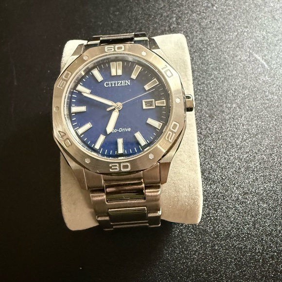Citizen Silver and Blue Eco-Drive Watch - Picture 3 of 16